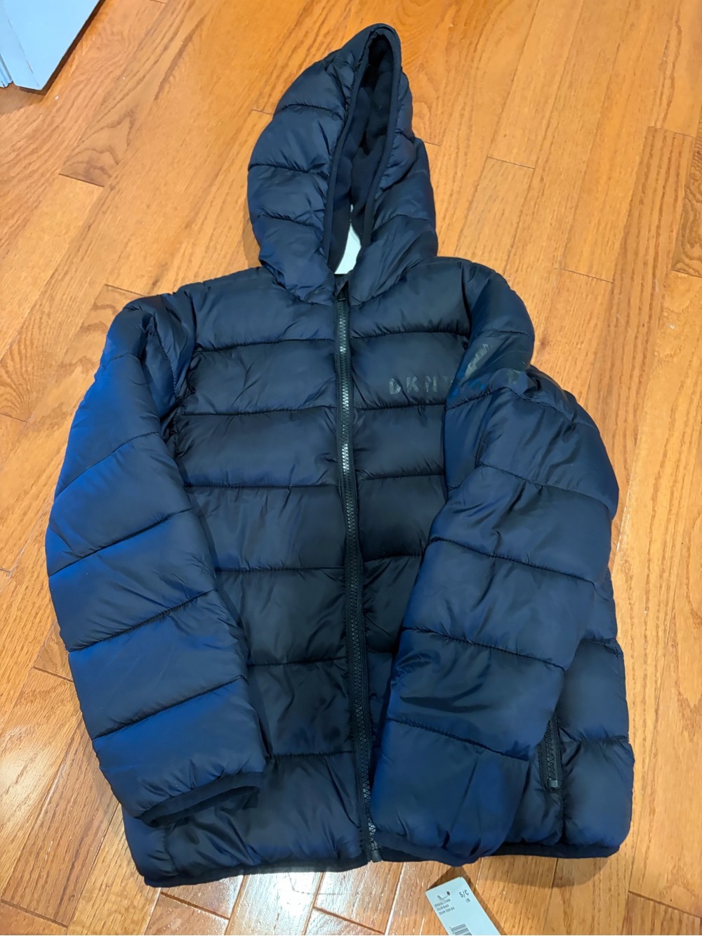 DKNY Kids Hooded Black Puffer Jacket